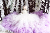 Handmade Gradient Bridal Doll Dress Miniature Tulle Gown with Petticoat 1/6 1/4 1/3 Scale