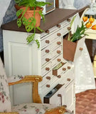 Handmade 1:6 Scale Dollhouse Cabinet Miniature Wooden Storage with Drawers Furniture