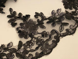 Craftuneed Bundle 8.6Meter or 3.7Meters or 1.2Meter black sequins lace trim embroidered dress lace trimming