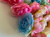 Craftuneed Bundle 44pcs Mini Artificial Peony Blooms Flower Heads Assorted Colours for DIY projects