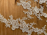 5pcs Floral Embroidered Lace Applique Bundle Ivory White Lace Motif Patches