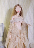 Handmade Vintage Lace Doll Dress and Necklace Miniature Gown For 1/6 1/4 1/3 Scale