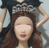 1:6 Scale Doll Faux Pearl Necklace Earrings Crown Miniature Navy Rhinestone Jewellery