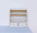 Craftuneed 1:6 Scale Miniature Dollhouse Kitchen Set L Shaped Cabinet with Sink Cupboard Organiser Doll Furniture Available in ivory or blue