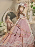 Handmade Victorian Romantic Doll Outfit 1/6 1/4 1/3 Scale Miniature Dress Hat Necklace Handbag
