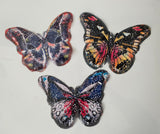 Craftuneed Job lot 3pcs sew on colourful sequins lace applique butterfly lace motif patch