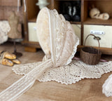 1:4 Scale Doll Dress Set Victorian Vintage Lace Clothing with Bonnet Hat Black Ivory