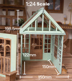 Miniature Greenhouse DIY Kit – 1/6, 1/12, 1/24 Scale Dollhouse Furniture Craft Kit Unfinished