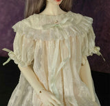 Handmade Victorian Doll Nightgown Miniature Ivory Lace Chiffon Dress 1/6 1/4 1/3 Scale