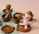 Craftuneed 1:6 Scale Mini Poseable Teddy Bear Miniature Dollhouse Jointed Bear Toy for Doll Display or Decoration Multiple Colours Available
