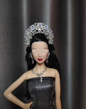 Handmade 1:6 Scale Doll Crown Miniature Crystal Tiara for Fashion Dolls (Multi-Color)