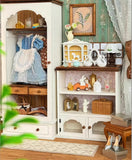 Craftuneed 1:6 scale Vintage Style Dollhouse Wardrobe Closet and Display Cabinet Miniature Doll Furniture Handmade