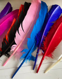 Craftuneed Bundle 9pcs Colourful large stripped hat mount feather hat for Millinery art craft diy