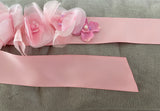 Handmade Baby Pink Bridal Beaded Sash Belt – Chiffon Flower Wedding Dress Belt