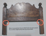 Miniature Doll Bed 1:6 Scale Vintage Style Wooden Dollhouse Bed Frame Unassembled