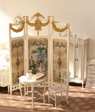 1:6 Scale Dollhouse Folding Screen Handmade Miniature Rococo Room Divider Display