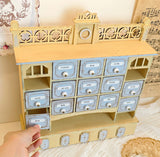 DIY Dollhouse Miniature Furniture Kit – 1/6 & 1/12 Scale Apothecary Cabinet Unfinished Wooden Kit (Not Assembled)