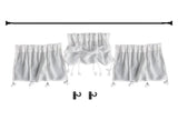 Craftuneed 1:6 Miniature Dollhouse Ivory Cloud Draped Curtains Handmade Doll Window Drapes Rod Variable Size Available