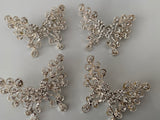 Craftuneed Bundle 4pcs silver rhinestones bridal embellishments butterfly brooch pin jewellery Brooches