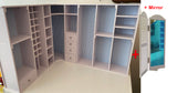 1:6 Scale Miniature Wardrobe Closet with Full-Length Mirror | Flat Pack Dollhouse Furniture