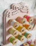 Handmade 1:6 Scale Miniature Thread & Lace Storage Rack Set Wooden Dollhouse Sewing Room Decor