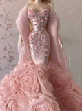 Handmade 1:6 Scale Doll Dress Mermaid Dress Miniature Couture Style Evening Gown