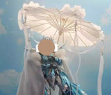 Miniature Japanese Style Oil Paper Parasol with Tassels Doll Umbrella Available for 1/6, 1/4, 1/3 Scale Dollhouse Accessory Handmade