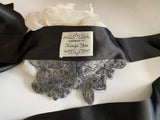 Handmade Bridal Sash Belt Black, Ivory & Champagne Chiffon Flower Rhinestones Wedding Dress Belt Floral Waistband for Wedding