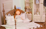 DIY Gothic Dollhouse Bed Frame Bedding Kit Miniature Furniture Unassembled 1/6 1/12 Scale
