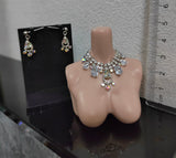 1:6 Scale Doll Necklace and Earrings Set Miniature Rhinestone Jewellery Multiple Colours
