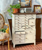 Handmade 1:6 Scale Dollhouse Cabinet Miniature Wooden Storage with Drawers Furniture