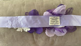 Handmade Purple Lilac Bridal Beaded Sash Belt – Chiffon Flower Wedding Dress Belt