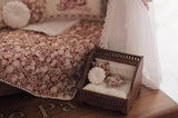 Craftuneed 1:6 Scale Dollhouse Victorian Pet Bed with Cushions Mattress Miniature Wooden Dog Cat Bed Furniture for Fashion Dolls Handmade
