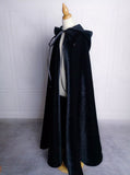 Handmade Black Hooded Doll Cloak Gothic Robe Cape (1/6, 1/4, 1/3 Scale)