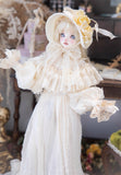 Craftuneed Edwardian Doll Dress with Bonnet for BJD Antique Vintage-Inspired Lace Grown Costume Fits For 1/6 1/4 1/3 Dolls