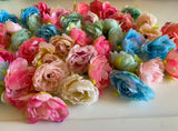 Craftuneed Bundle 44pcs Mini Artificial Peony Blooms Flower Heads Assorted Colours for DIY projects