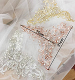 Silver Rhinestone Applique Crystal Motif Embellishment for Sewing Craft