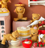 Craftuneed 1:6 Scale Mini Poseable Teddy Bear Miniature Dollhouse Jointed Bear Toy for Doll Display or Decoration Multiple Colours Available