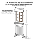Miniature Screen Cabinet DIY Kit – 1/12 & 1/6 Scale Dollhouse Furniture Craft (Unassembled)