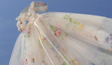 HandHandmade Floral Tulle Doll Dress Miniature Fairy Garden Ball Gown For 1/4 1/3 Scale