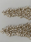 Craftuneed Bundle 2pcs iron on glue on Rhinestones embellishment motif patch beads applique