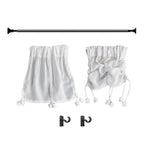 Craftuneed 1:6 Miniature Dollhouse Ivory Cloud Draped Curtains Handmade Doll Window Drapes Rod Variable Size Available