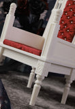 Craftuneed 1:6 Scale miniature dollhouse Gothic Royal Throne Chair Resin Doll furniture Black Gold White Red Handmade