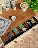 1:6 Scale Kitchen Sink Bar Counter Miniature Dollhouse Kitchen Wooden Countertop with Sink & Shelves Cabinet Furniture