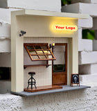Dollhouse Miniature Coffee Shop Scene Korean Style Cafe Diorama Shop Front Available in 1/12 and 1/6 Scale Handmade Personalised Logo