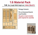 DIY Gothic Dollhouse Miniature Wardrobe Closet Kit 1/6 1/8 1/12 Unfinished (Unassembled)