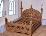 DIY Gothic Dollhouse Bed Frame Bedding Kit Miniature Furniture Unassembled 1/6 1/12 Scale
