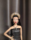Handmade 1:6 Scale Doll Crown Miniature Crystal Tiara for Fashion Dolls (Multi-Color)