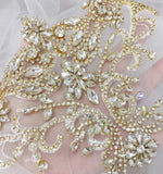 Silver Rhinestone Applique Crystal Motif Embellishment for Sewing Craft