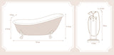 Craftuneed 1:6 Scale Miniature Vintage Clawfoot Bathtub and Freestanding Faucet Dollhouse Bathroom Bath Furniture For Fashion Dolls